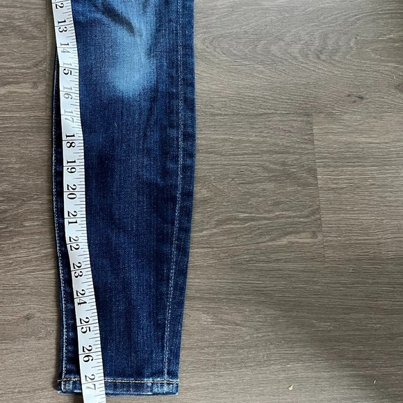 7 for All Mankind Dark Blue "Ankle Gwenevere" Mid-Rise Skinny Jeans - Picture 7 of 10